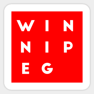 Winnipeg | Red square, white letters | Canada Sticker